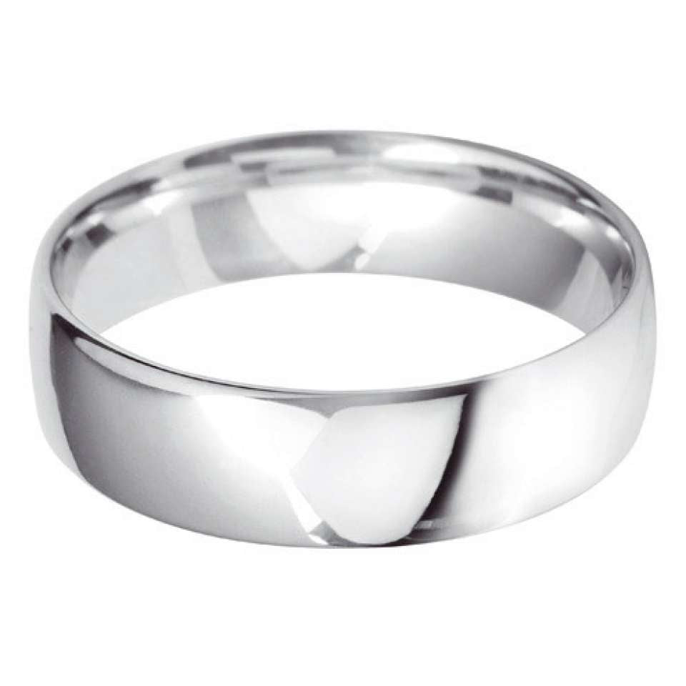 Platinum 6mm Court Wedding Ring