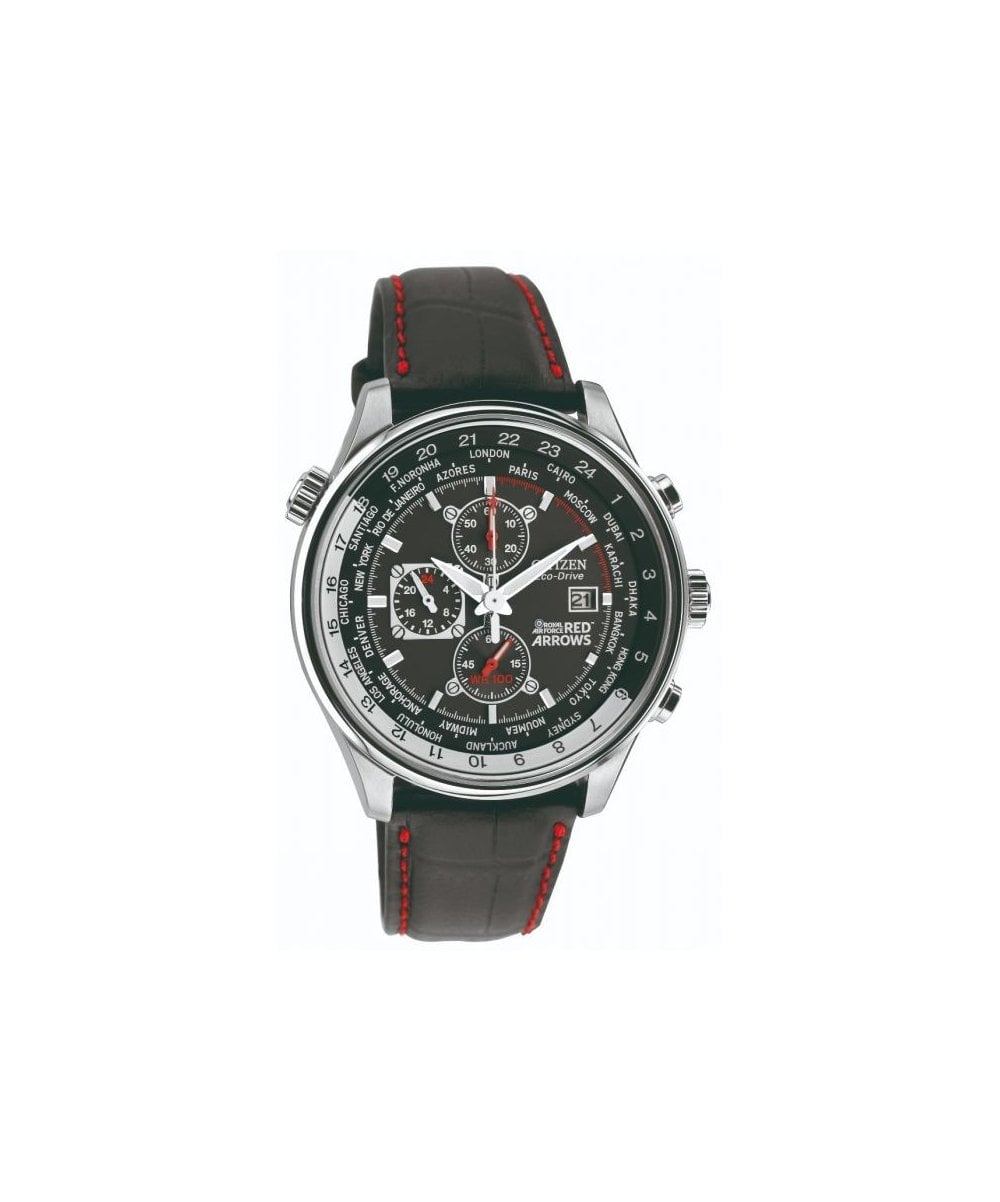 Citizen Eco-Drive Gents Red Arrows Chronograph Leather Strap Watch