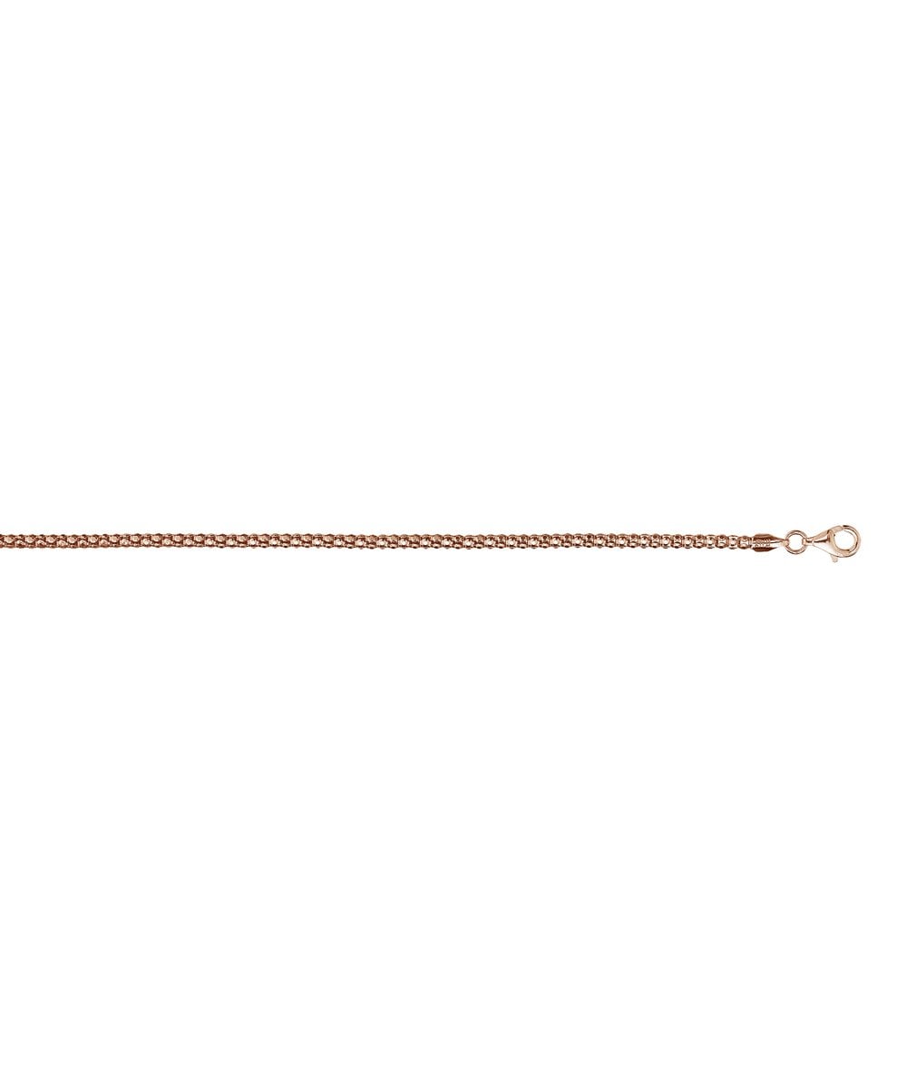 Popcorn Chain Rose Gold Plated