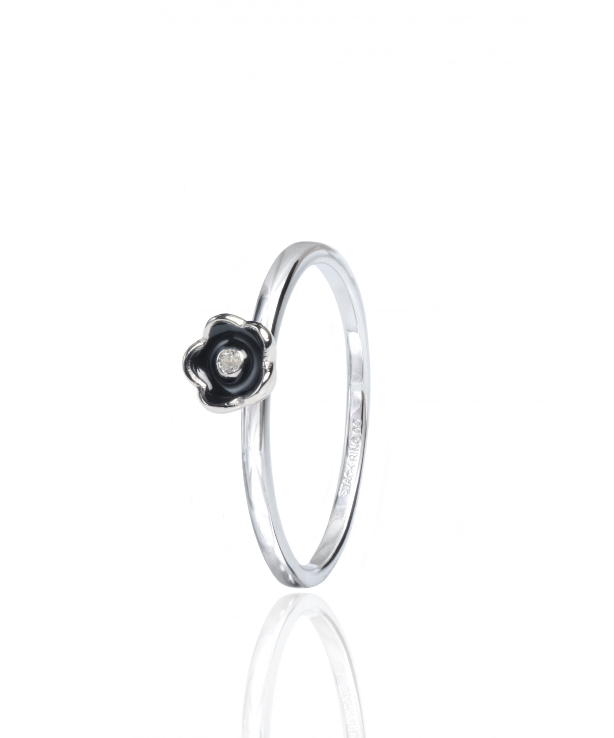 Stack Ring Co Black Pansy Silver Stacking Ring