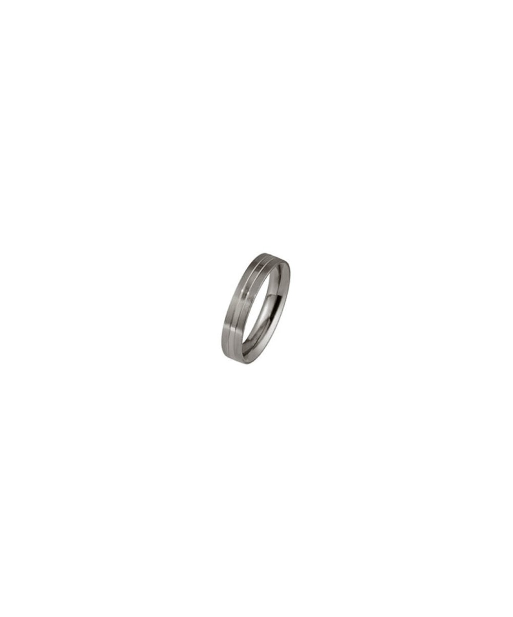 Ti2 Titanium 4mm Two Tone Double Groove Ring