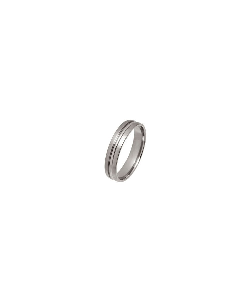 Ti2 Titanium 4mm Polished D Groove Ring