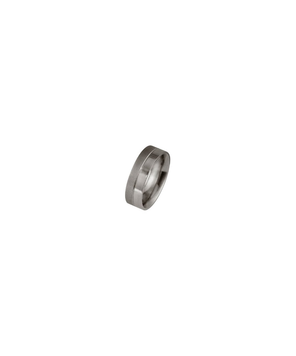Ti2 Titanium 6mm 50/50 Texture & Polished Ring