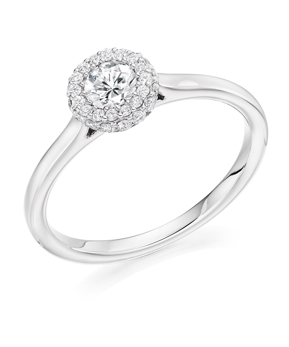 Platinum 0.45ct Diamond Halo Ring
