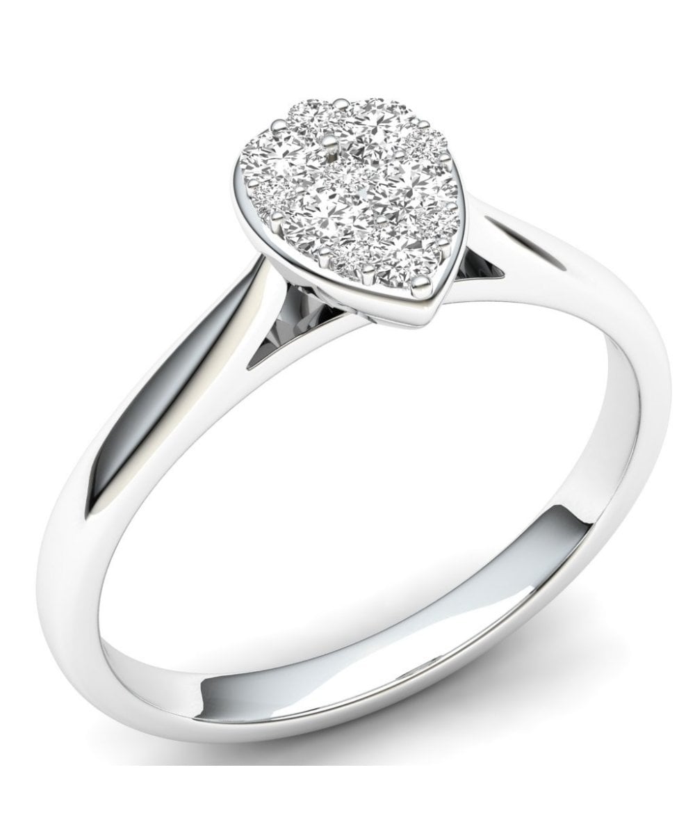 9ct White Gold 0.25ct Diamond Cluster Ring