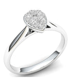 9ct White Gold 0.25ct Diamond Cluster Ring