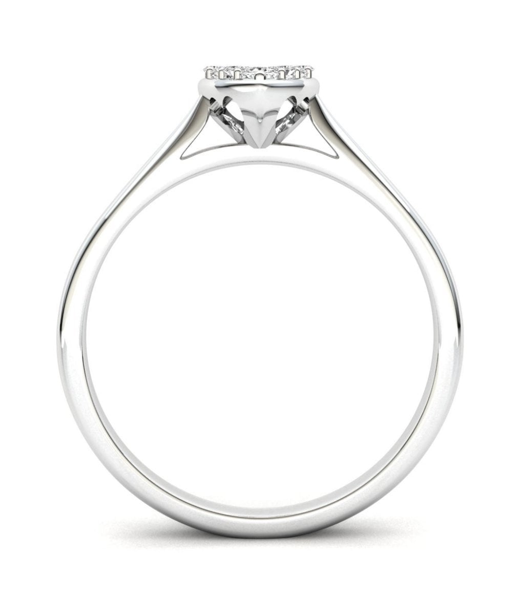 9ct White Gold 0.25ct Diamond Cluster Ring