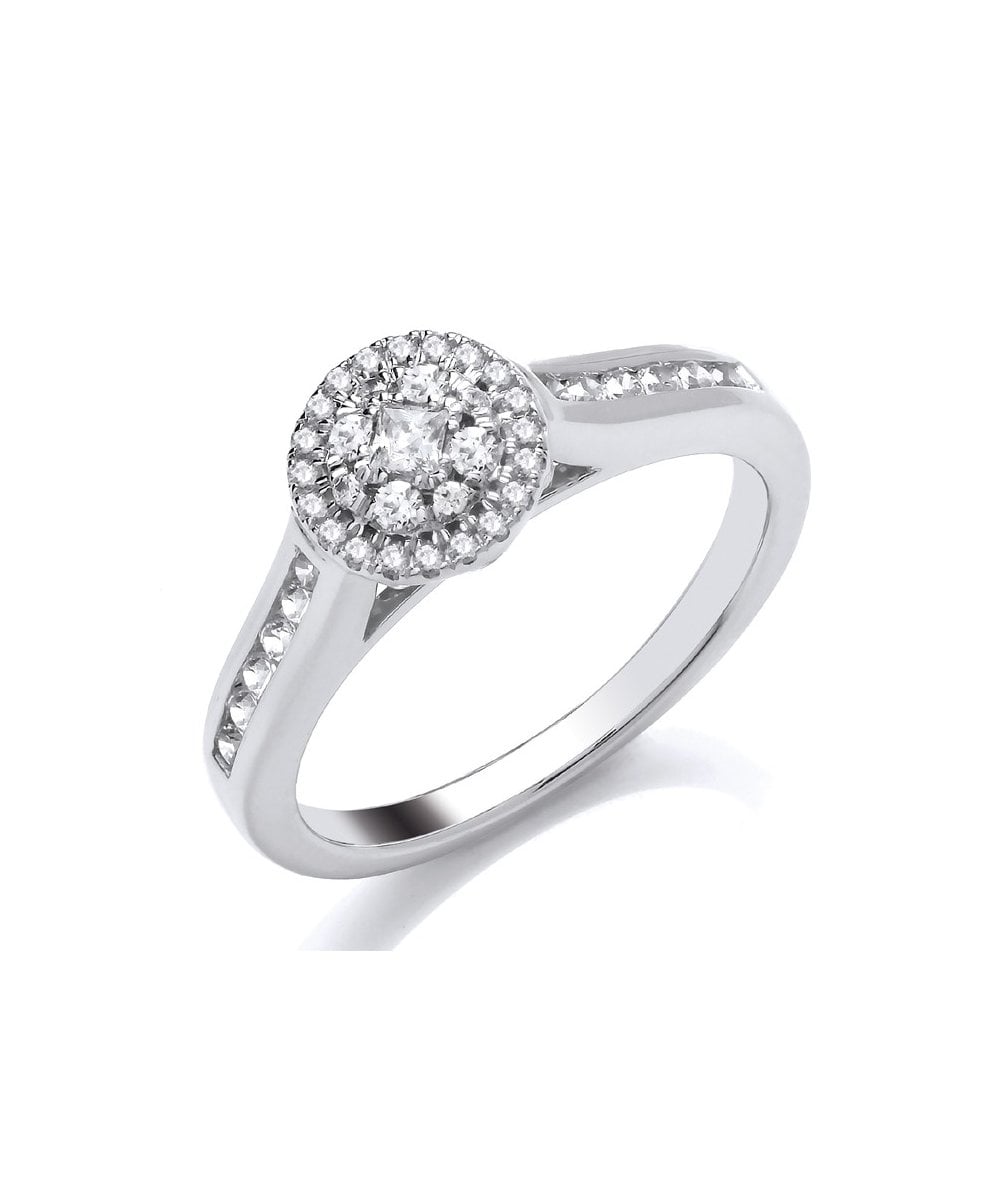 9ct White Gold 0.35ct Diamond Cluster Ring