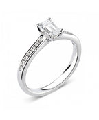 Platinum 0.49ct Lab Grown Emerald Cut Diamond Solitaire Ring