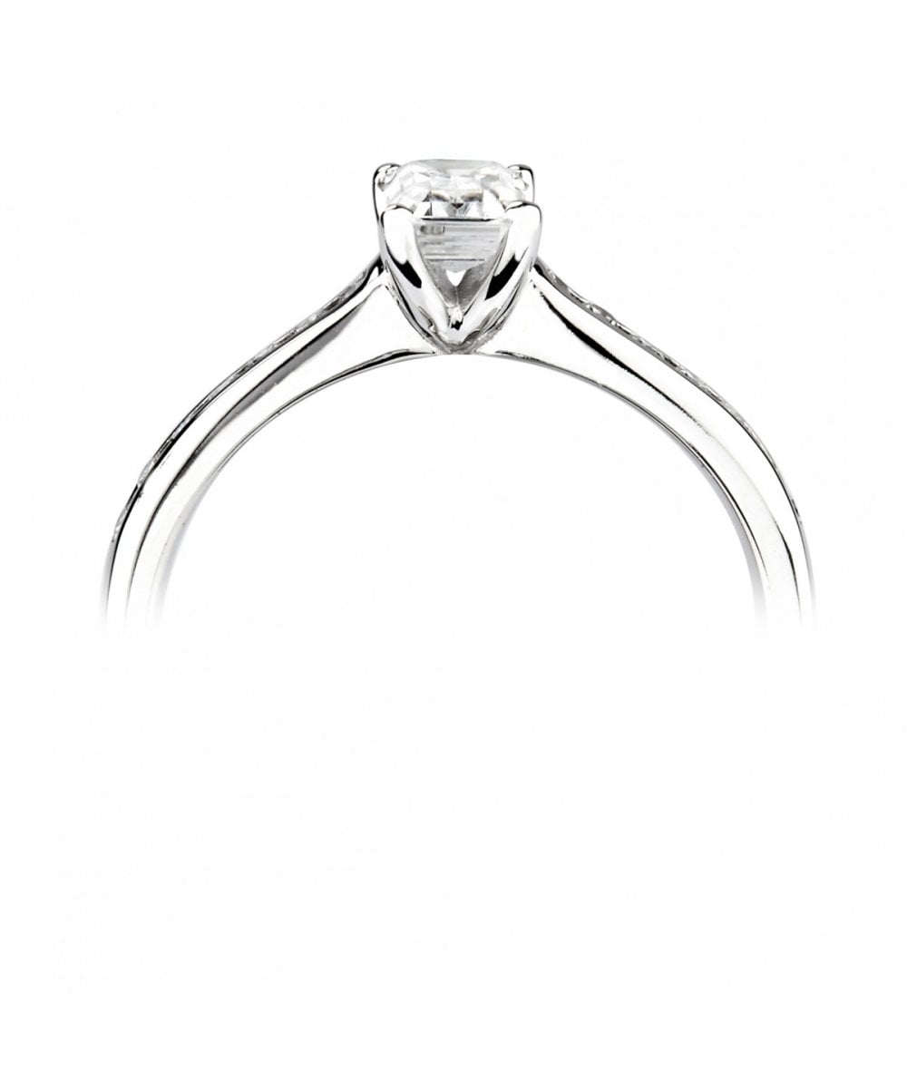Platinum 0.49ct Lab Grown Emerald Cut Diamond Solitaire Ring