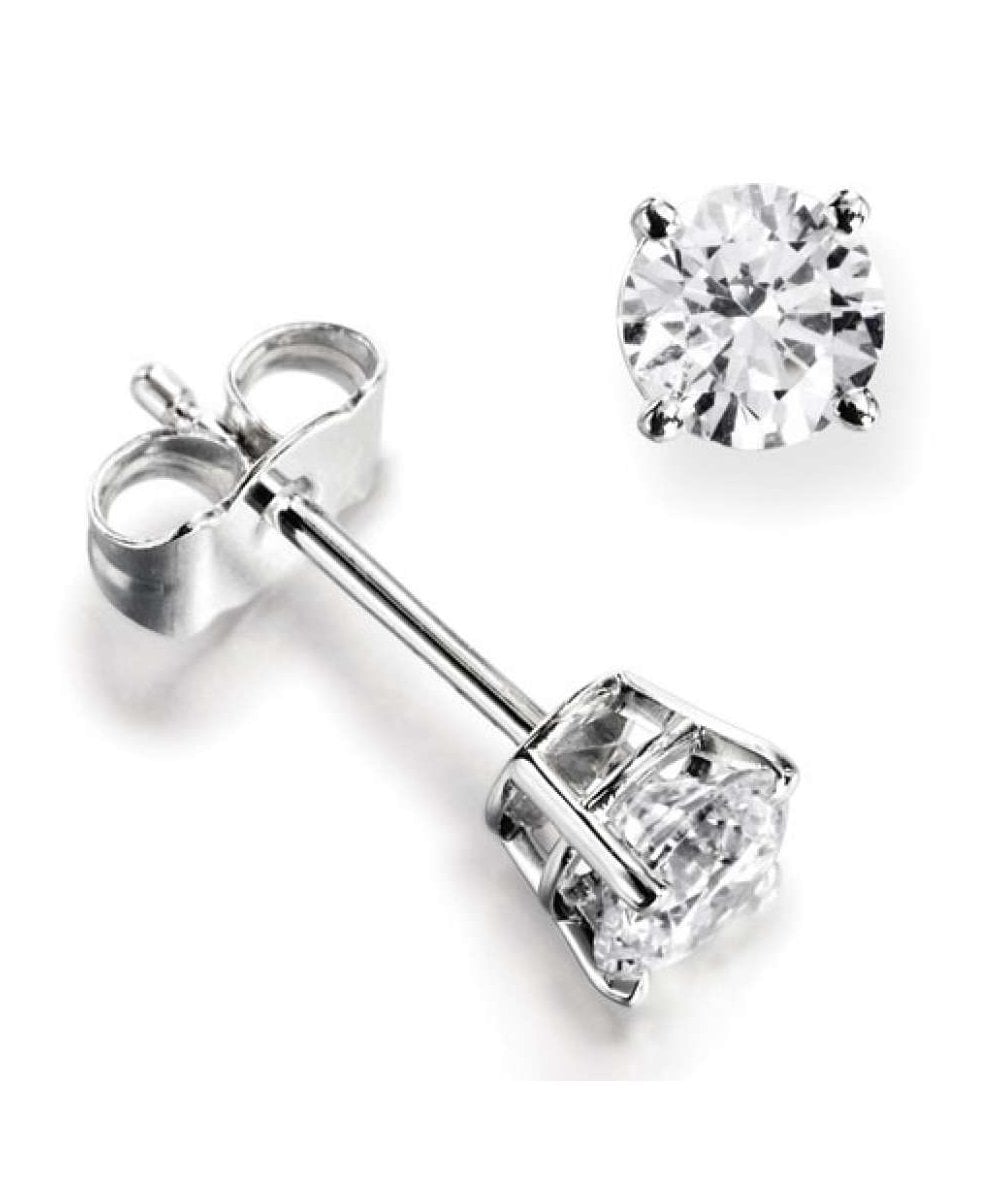 18ct White Gold Four Claw Diamond Studs