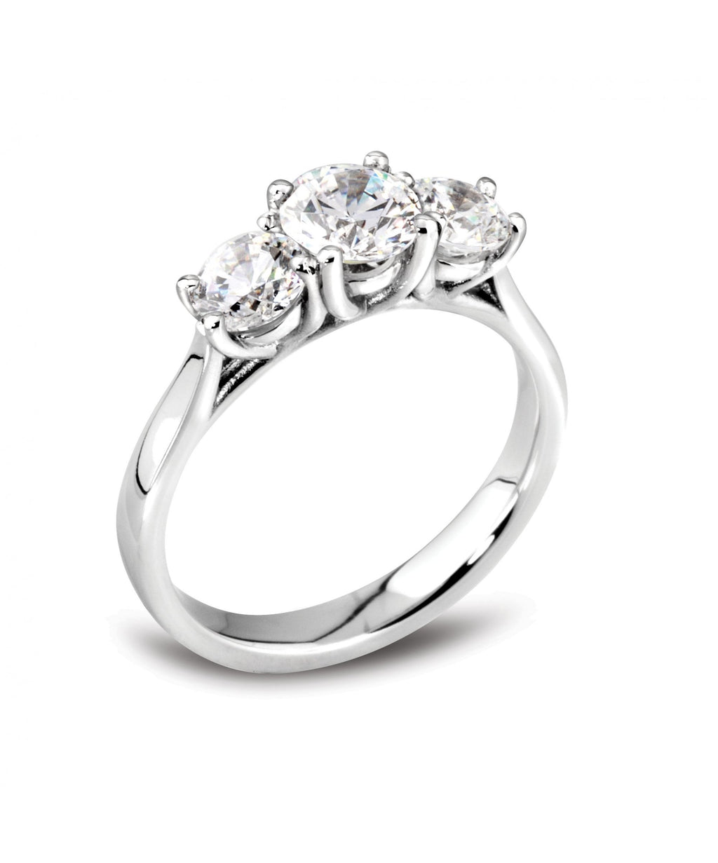 Platinum 1.54ct Diamond Trilogy Ring