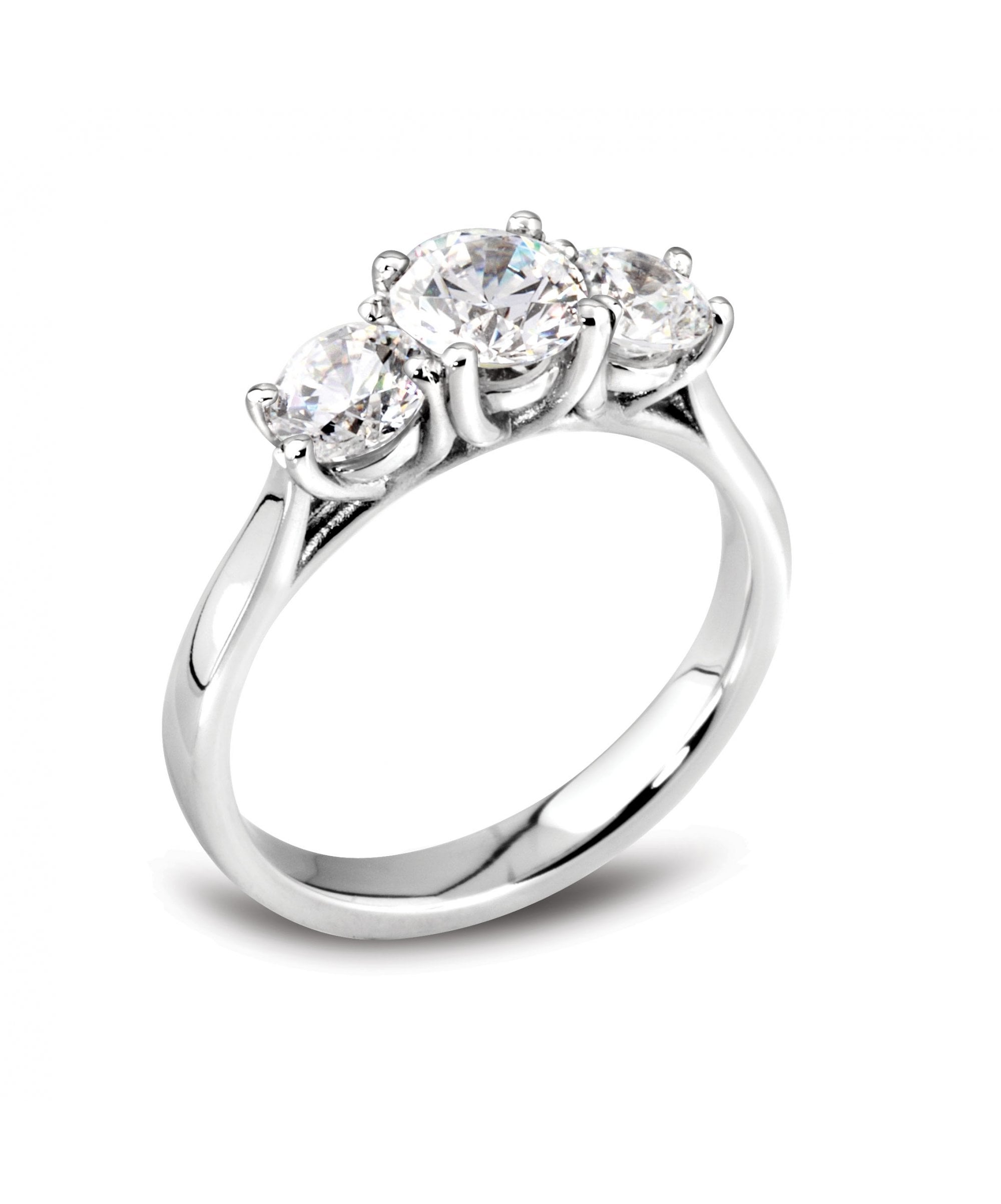 Platinum 1.54ct Diamond Trilogy Ring