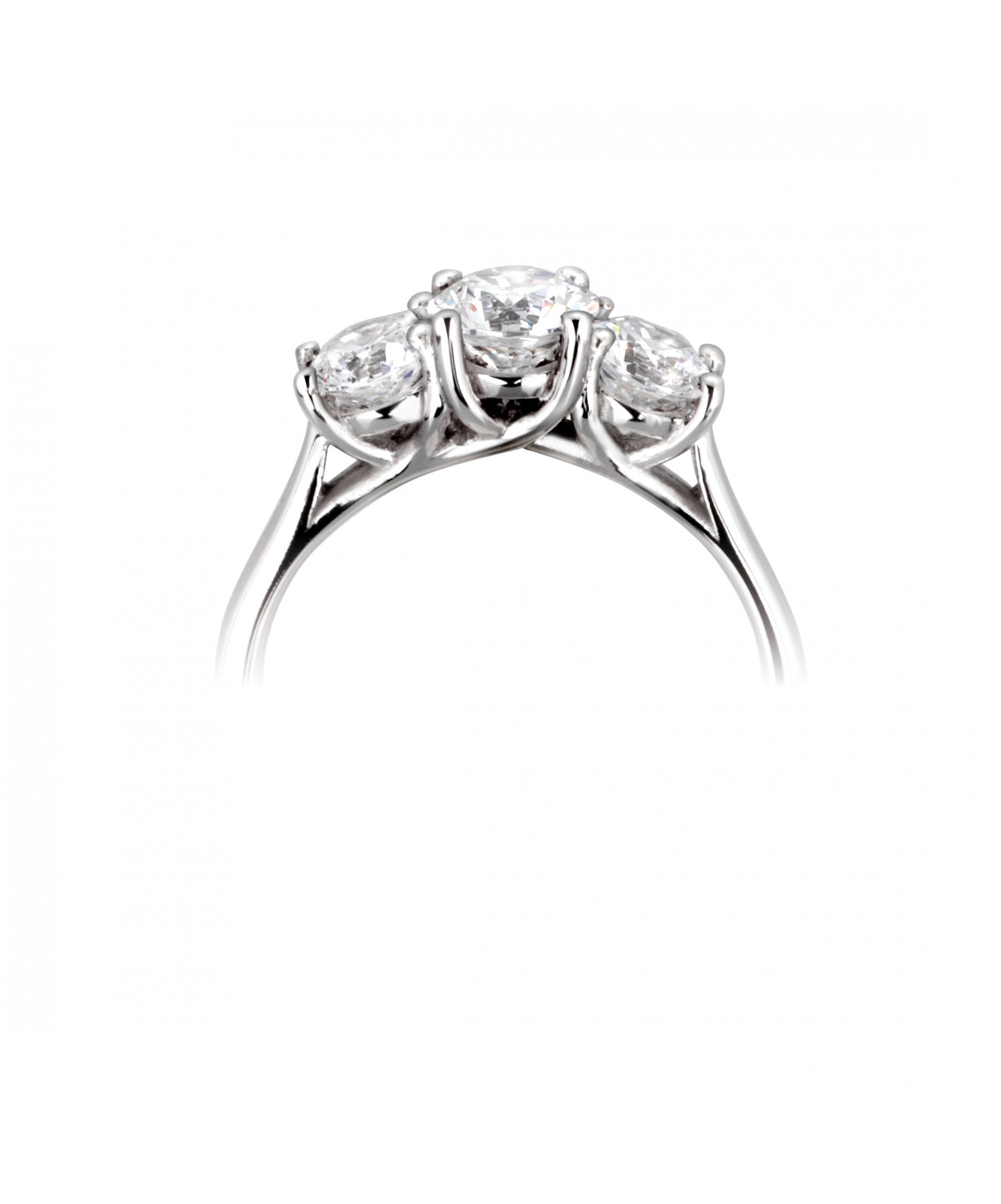 Platinum 1.54ct Diamond Trilogy Ring