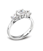 Platinum 1.53ct Diamond Trilogy Ring