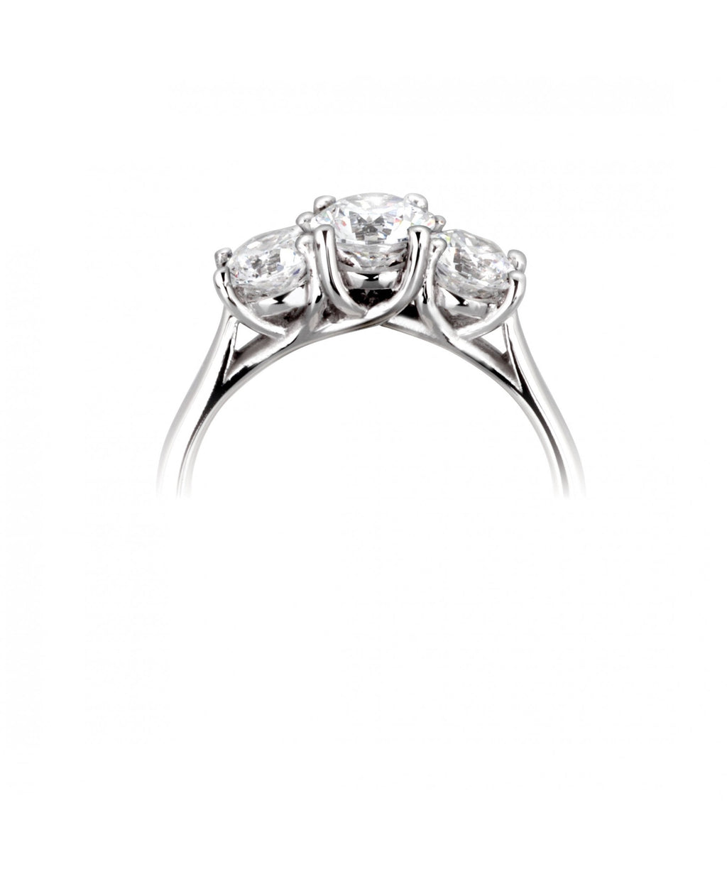Platinum 1.53ct Diamond Trilogy Ring