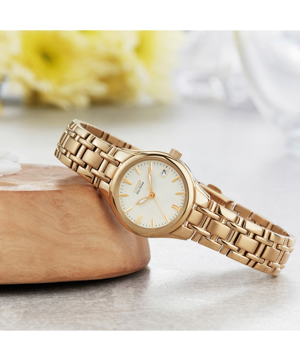 Citizen Eco-Drive Gold Plated Silhouette Ladies Bracelet Watch