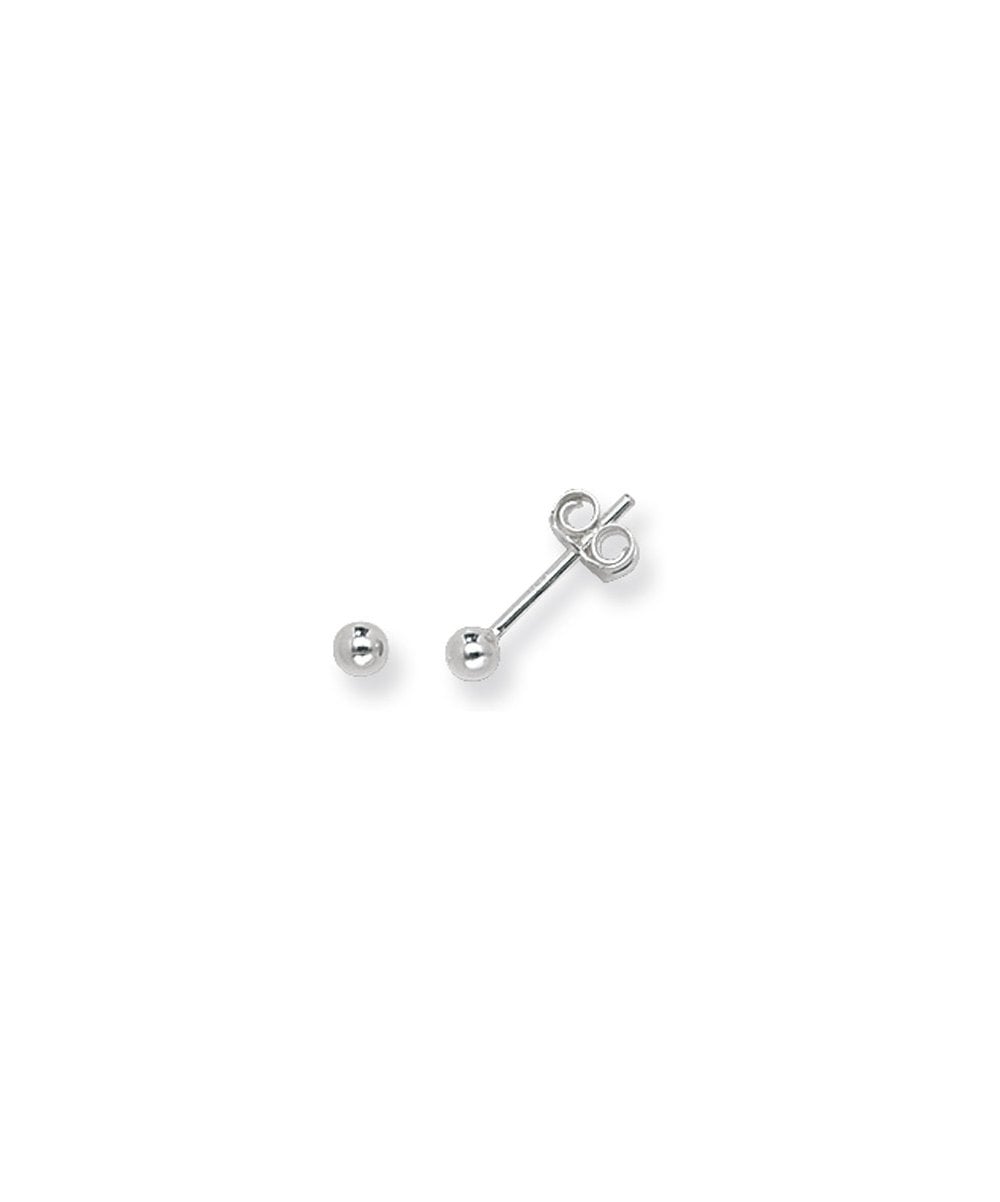 Silver 3mm Ball Stud Earrings
