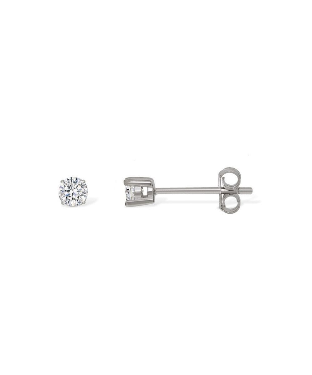 Silver 3mm CZ Stud Earrings