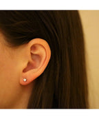 Silver 3mm CZ Stud Earrings