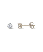 Silver 4mm CZ Stud Earrings