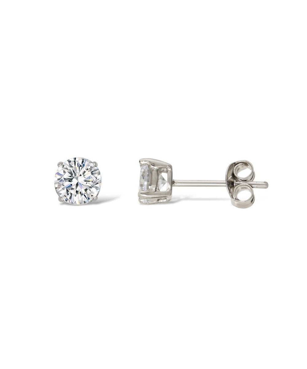 Silver 5mm CZ Stud Earrings