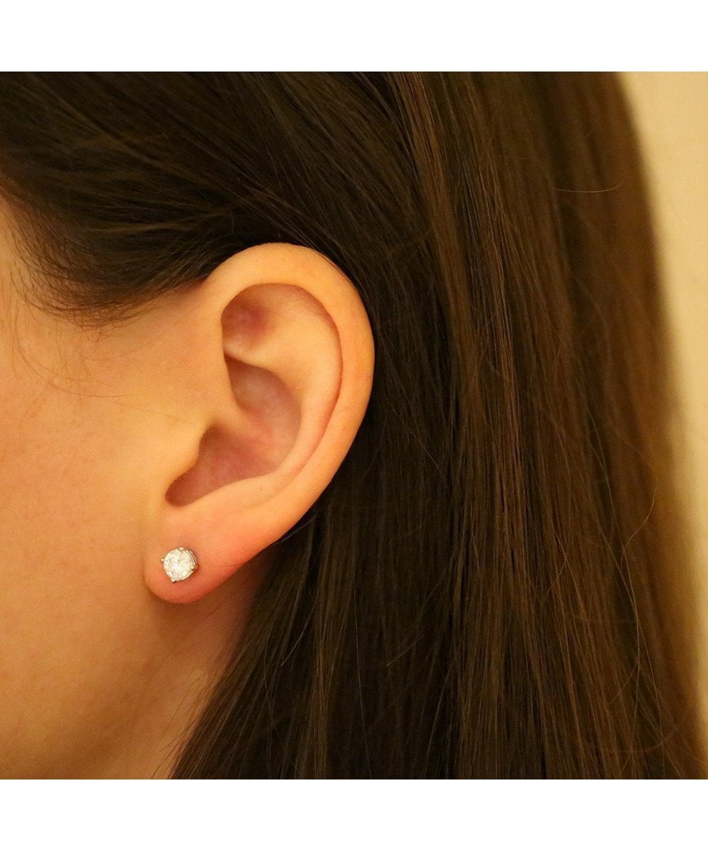 Silver 5mm CZ Stud Earrings