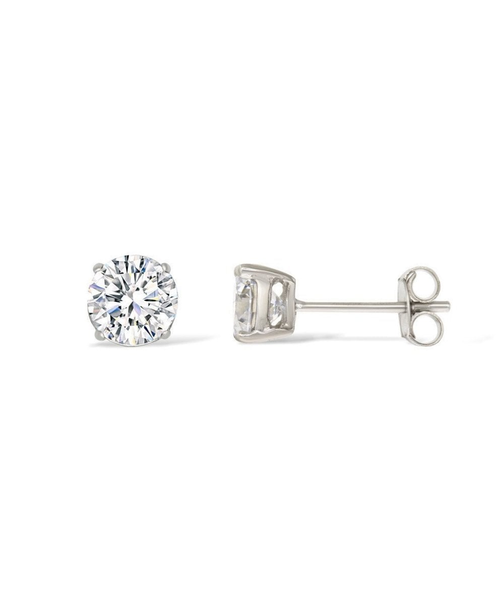 Silver 6mm CZ Stud Earrings