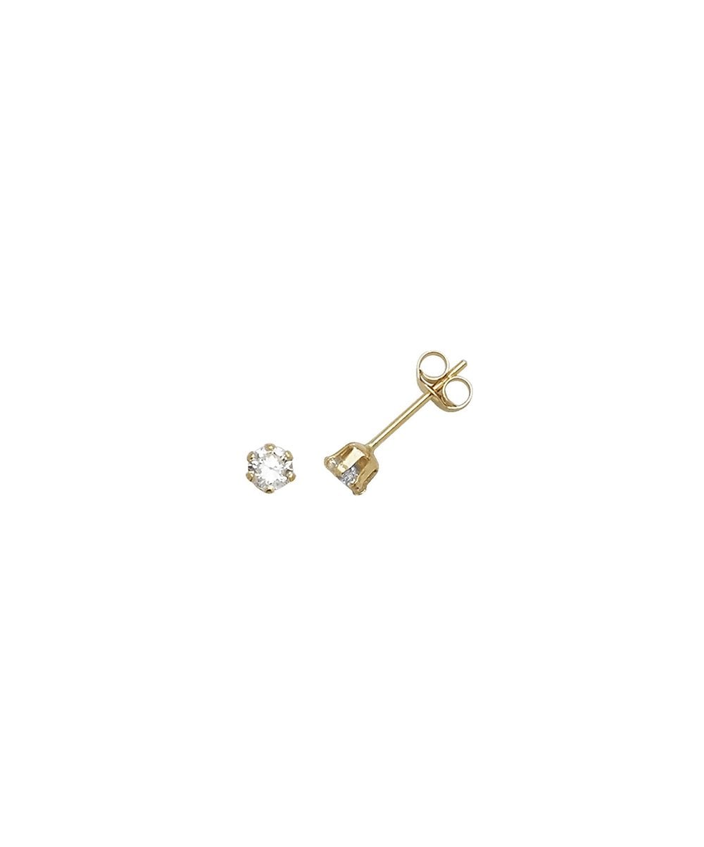 9ct Yellow Gold 3mm CZ Stud Earrings