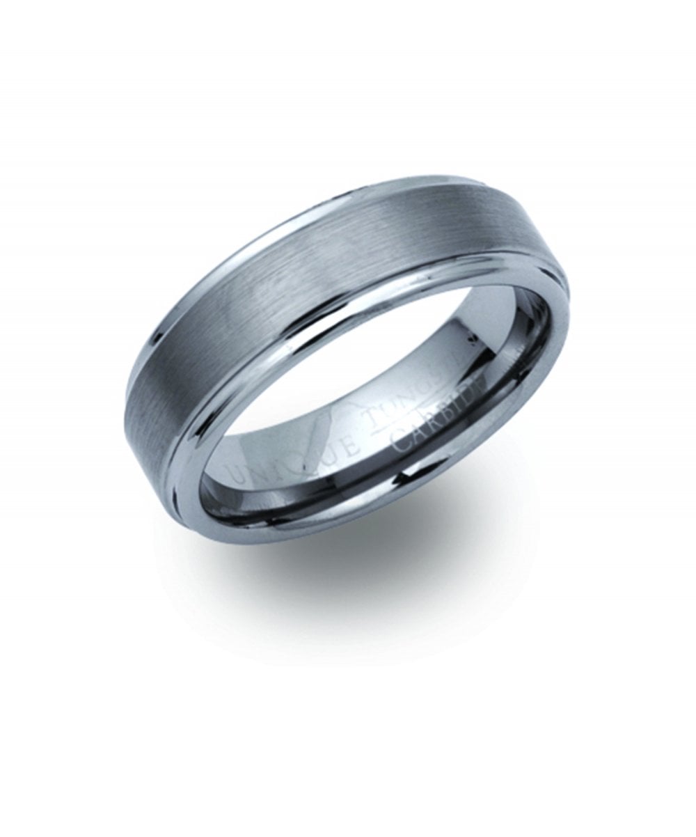 Tungsten 7mm Satin & Polished  Ring - TUR-3