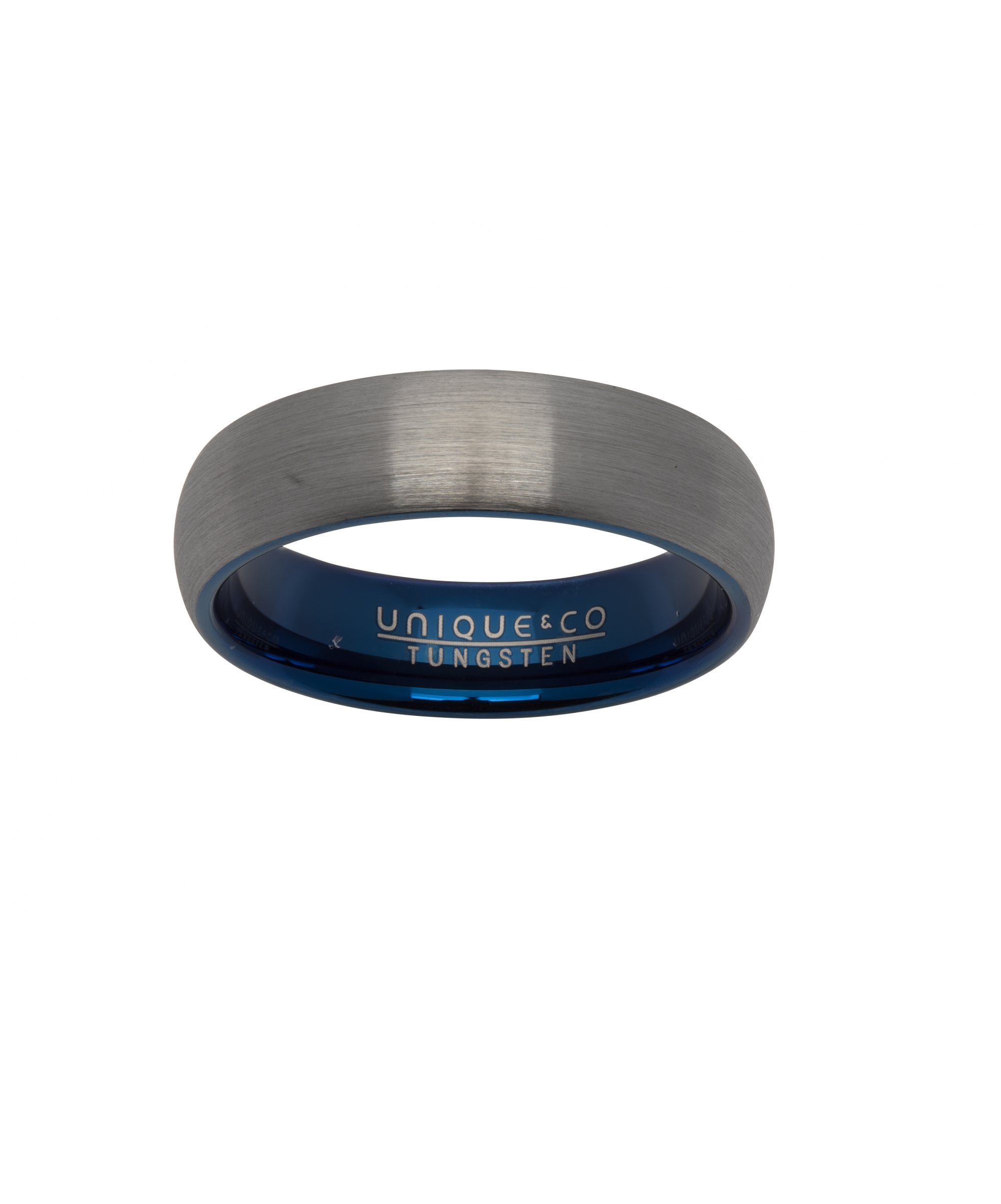 Tungsten 6mm Court  Ring with Inner Blue Finish - TUR-72