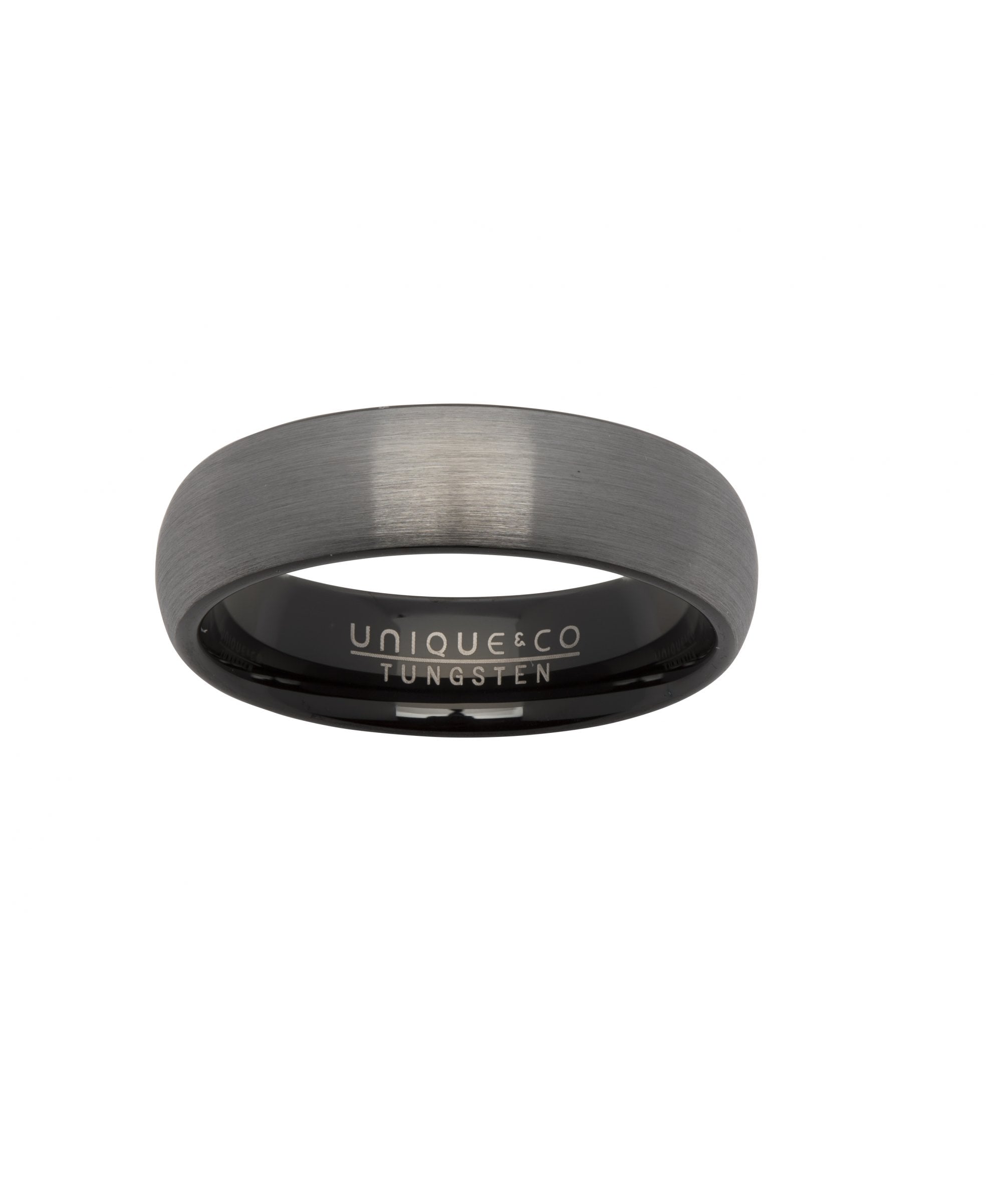 Tungsten 6mm Court Ring with Inner Black Finish - TUR-71