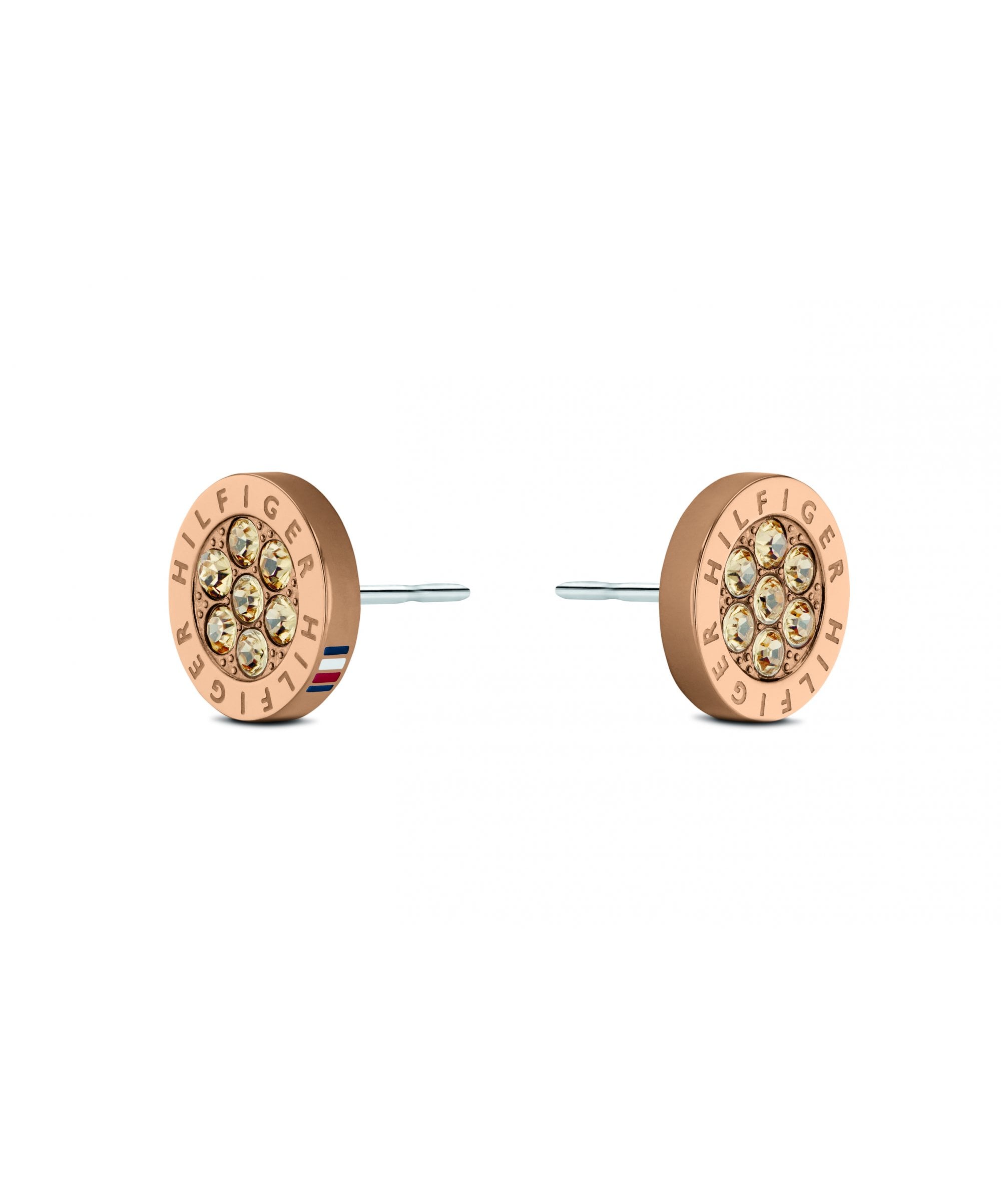 Tommy Hilfiger Rose Plated Crystal Ladies Stud Earrings