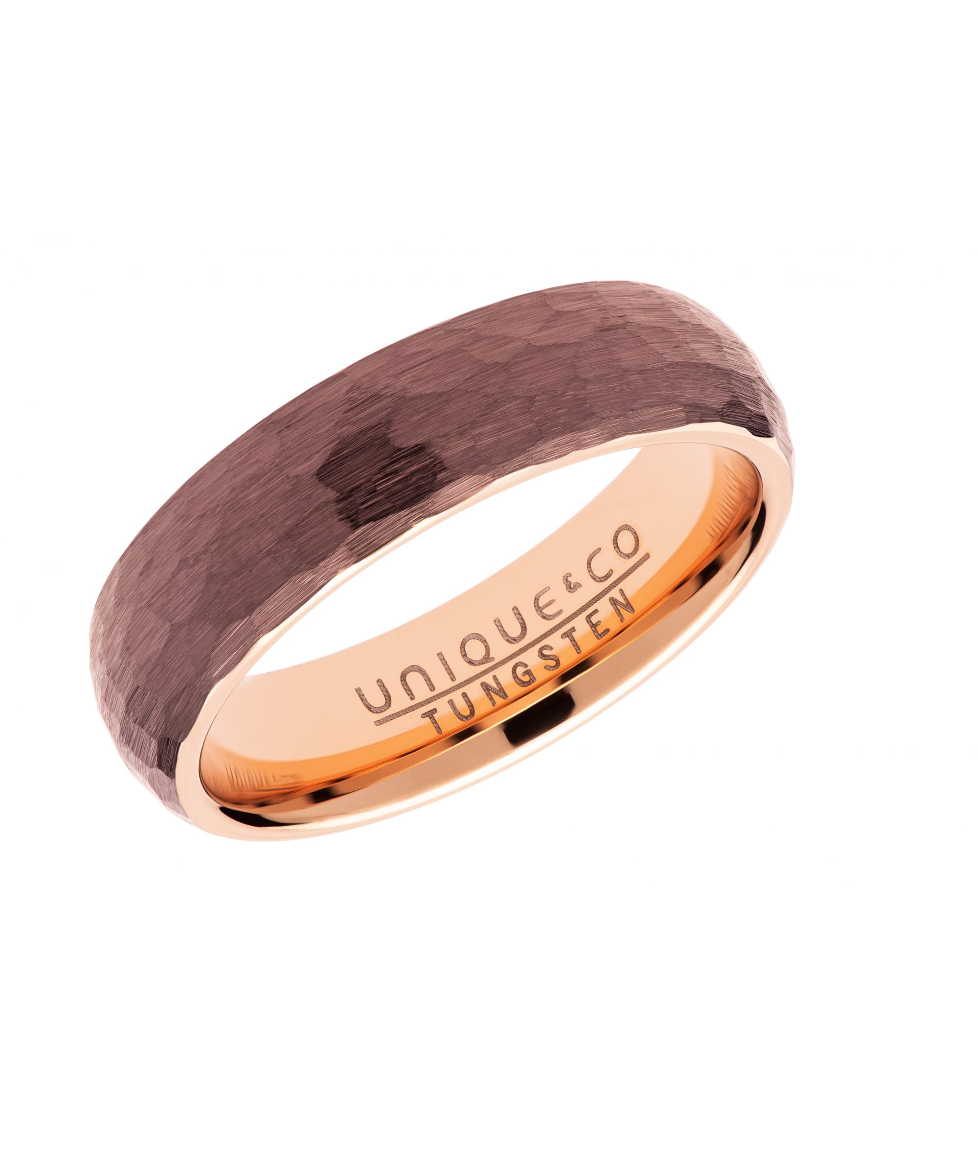 Tungsten 6mm Court Ring Rose Gold & Brown Finish - TUR-110