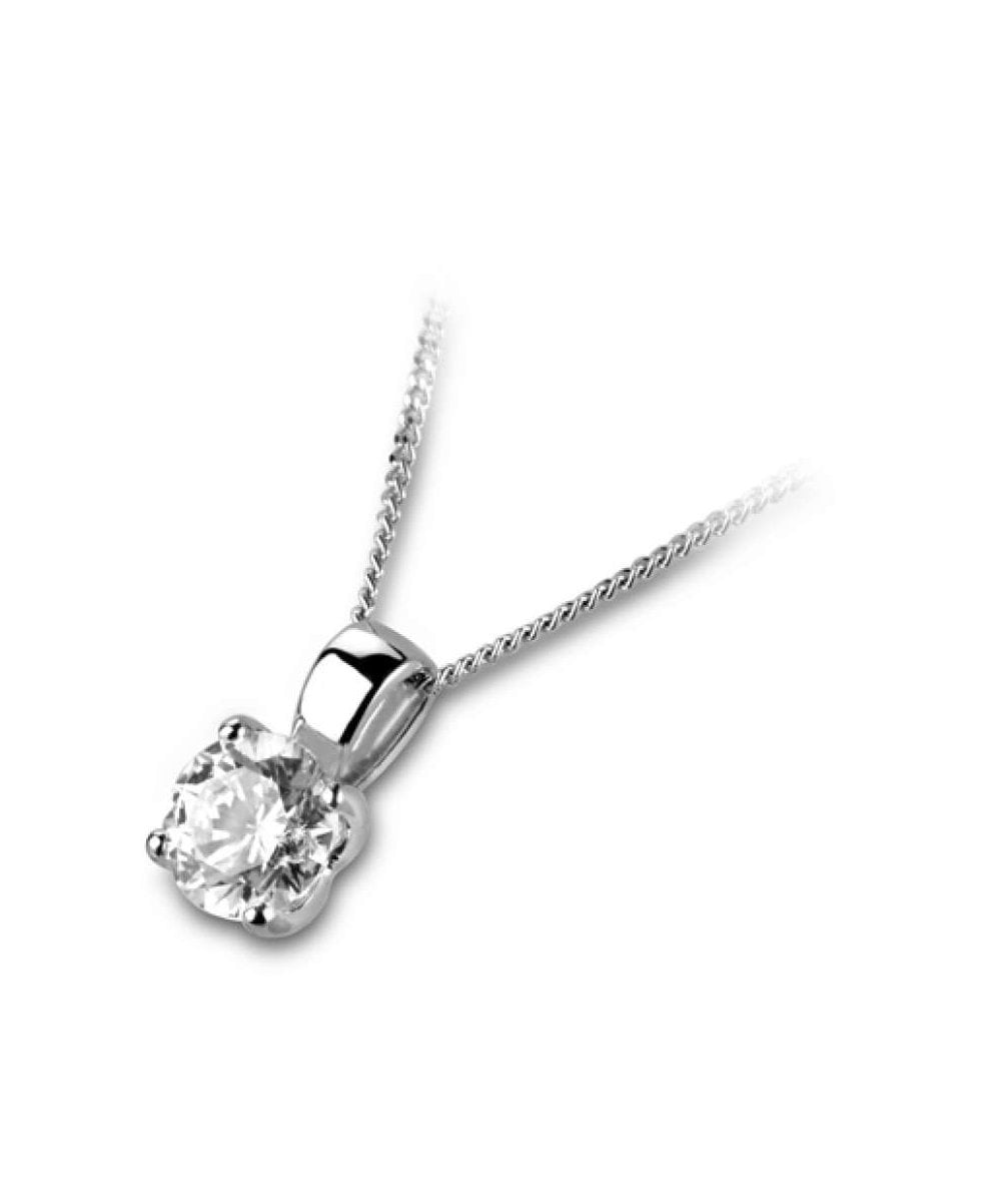 Four Claw Diamond Necklace
