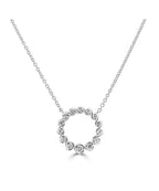 18ct White Gold Diamond Ribbon Twist Necklace