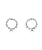 18ct White Gold Diamond Ribbon Twist Studs