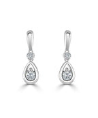 18ct White Gold Diamond Droplet Studs