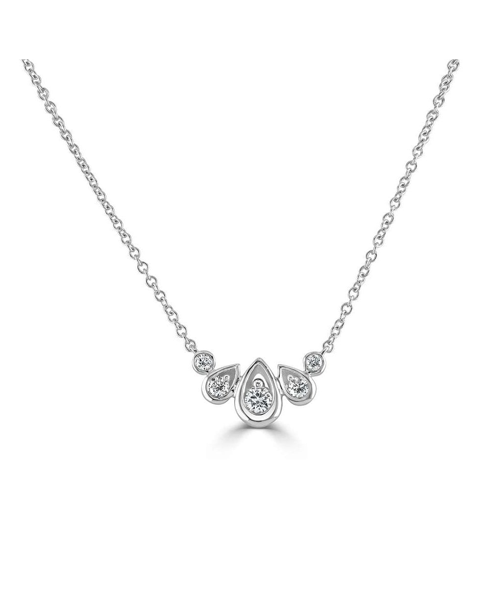 18ct White Gold Diamond Droplet Necklace