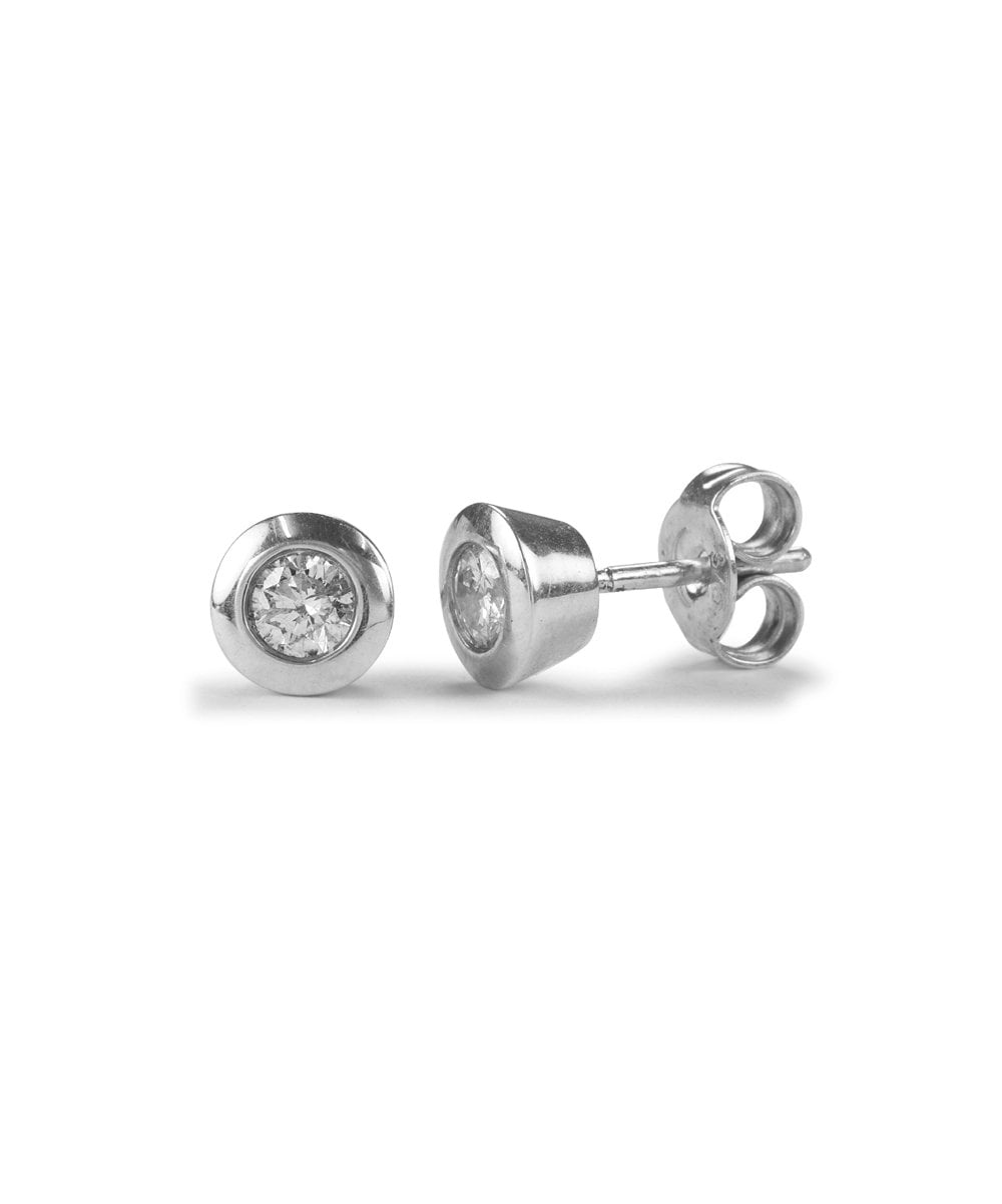 Rub Over Diamond Studs