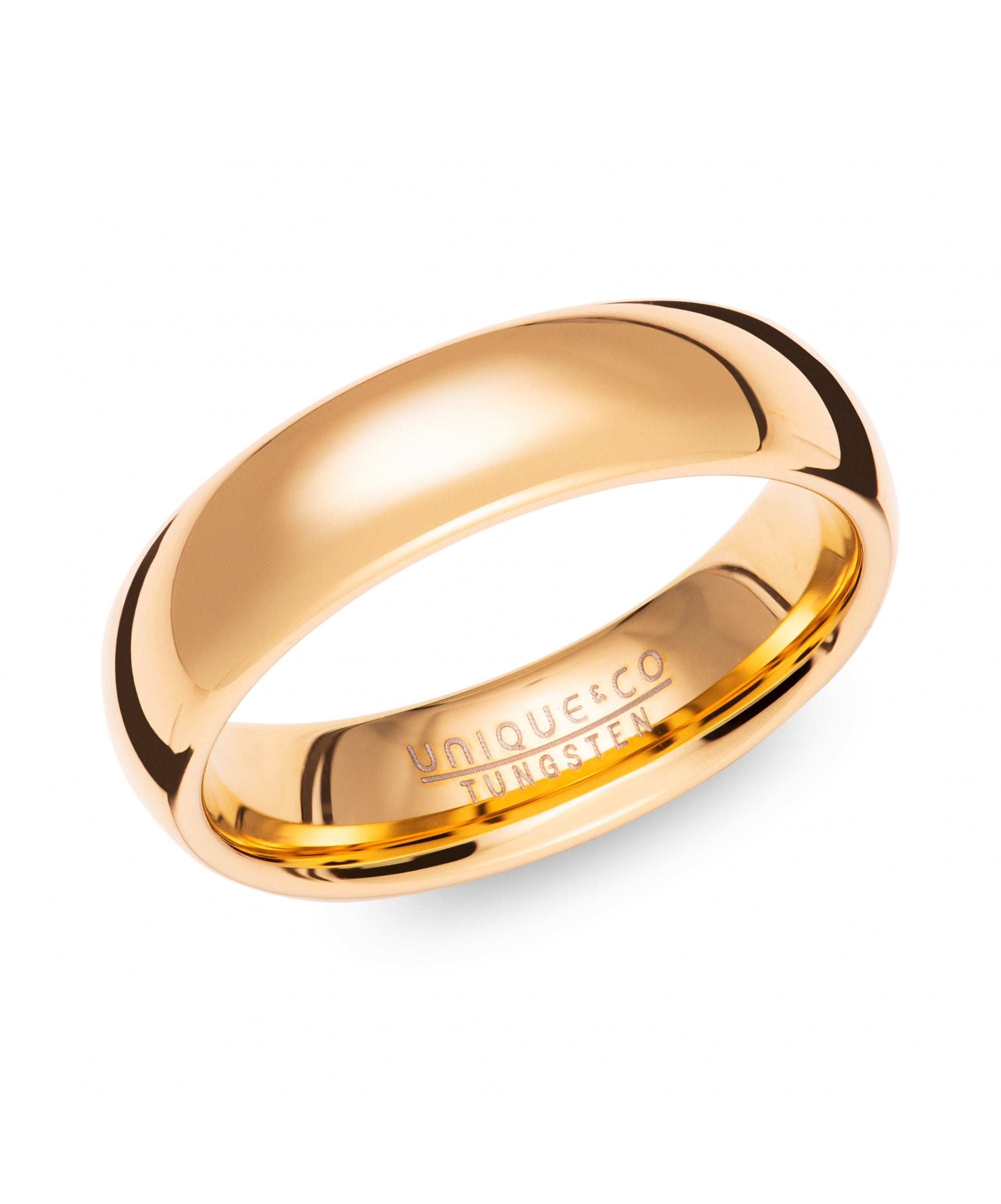 Tungsten 6mm Court Ring Gold Finish - TUR-144