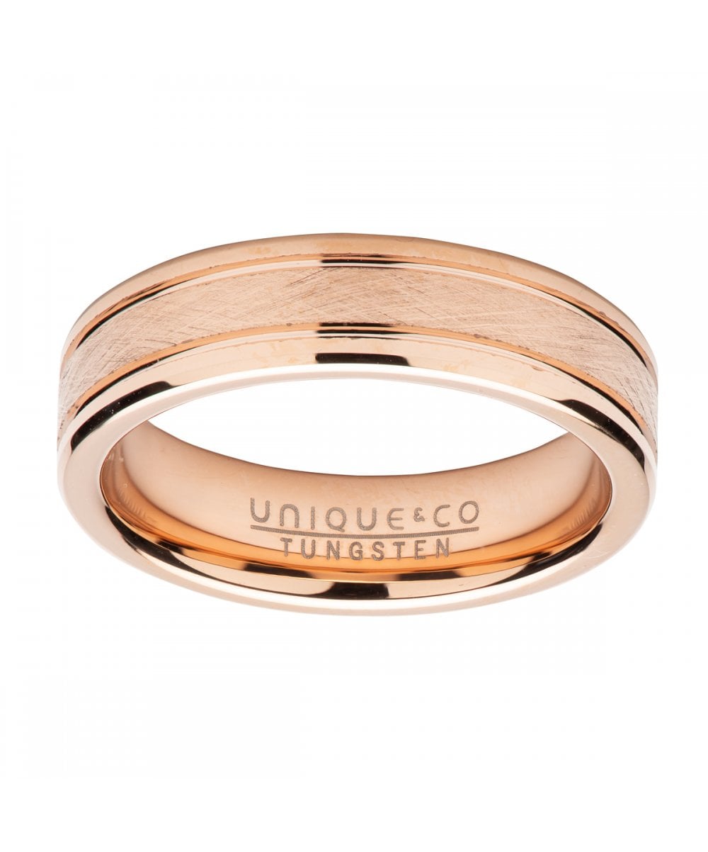 Tungsten 6mm Flat Court Ring with Rose Gold Finish - TUR-120