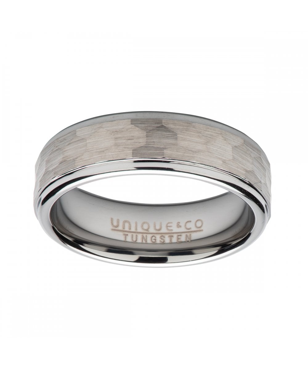 Tungsten 7mm Hammered Finish  Ring - TUR-114