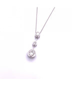 9ct White Gold 0.38ct Diamond 3 Stone Pendant