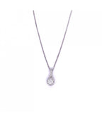18ct White Gold 0.25ct Diamond Halo Pendant