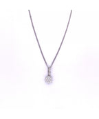 18ct White Gold Diamond Flower Pendant