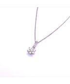 18ct White Gold Diamond Flower Pendant
