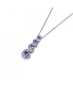 9ct White Gold Tanzanite & Diamond Fancy Swirl Pendant