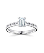 Platinum 0.49ct Lab Grown Emerald Cut Diamond Solitaire Ring