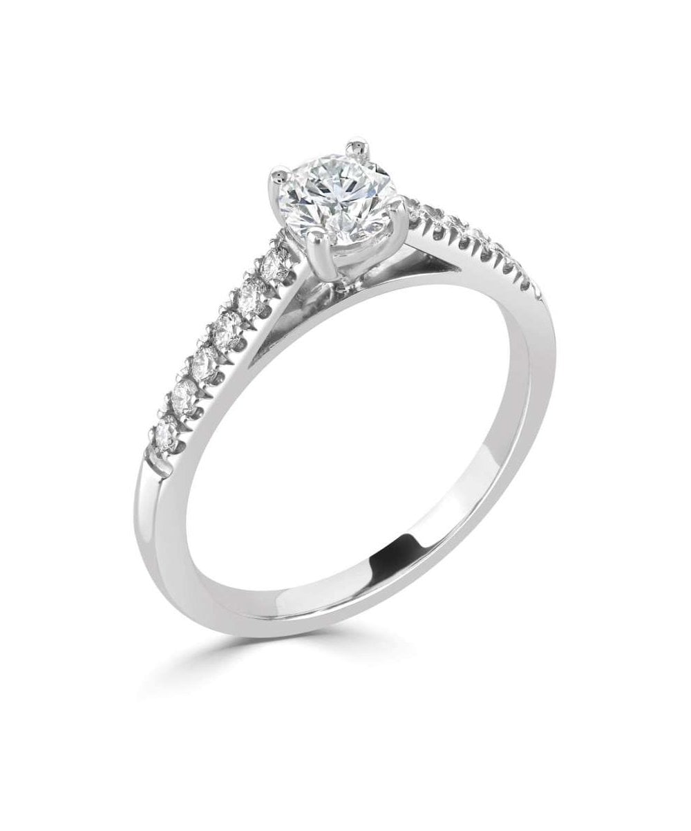 Platinum 0.72ct Lab Grown Round Brilliant Diamond Solitaire Ring
